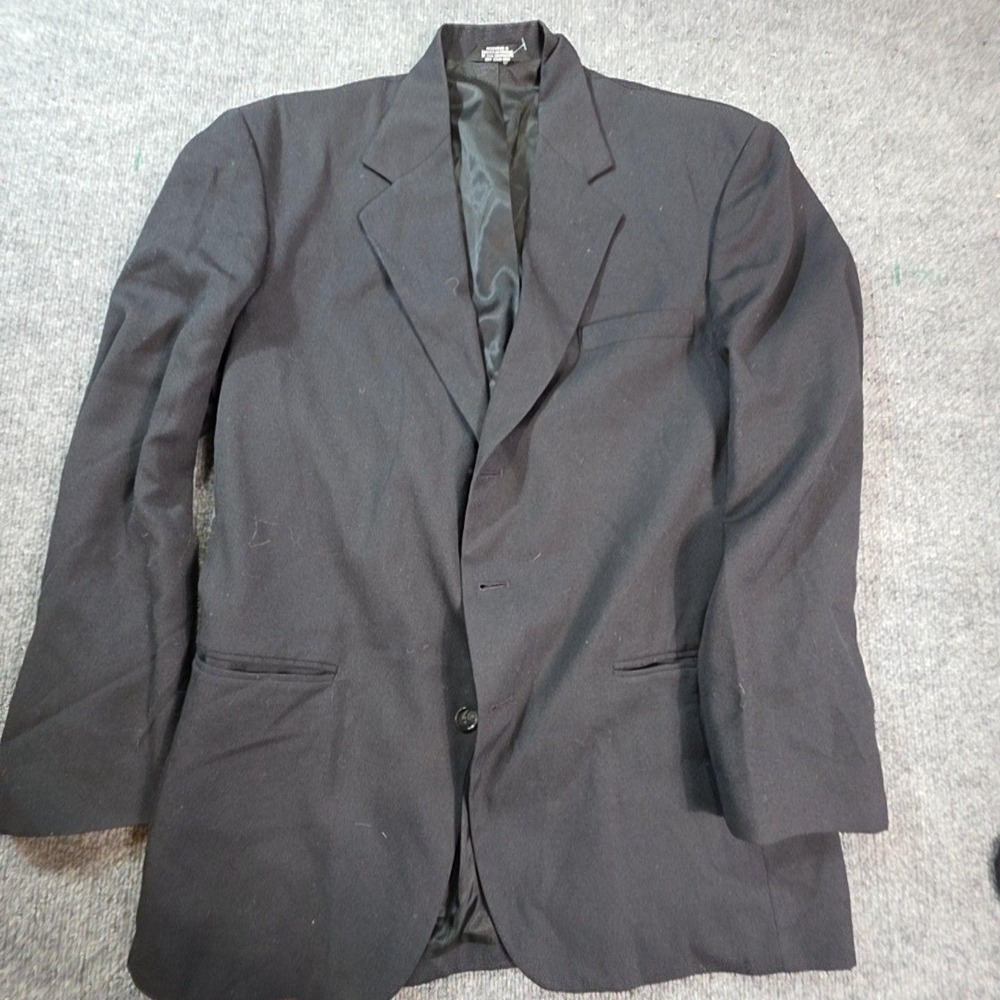 Haggar Blazer Mens 40 Black Solid City Casuals Sport Coat Suit Jacket Formal
